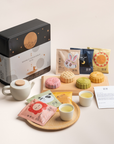 Qi-Cha Moonlit Indulgence Gift Tin (4 Mooncakes + 12 Tea Sachets)