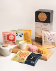 Qi-Cha Moonlit Reunion Gift Tin (2 Mooncakes + 6 Tea Sachets)