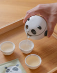 The Panda Teapot Set — Limited Edition Ceramic Travel Teapot, Strainer & 3 Cups with Carry Pouch