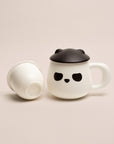 Qi-cha Panda Mug: 300ml Ceramic Tea Mug with Infuser & Lid