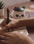 Qi-cha Panda Mug: 300ml Ceramic Tea Mug with Infuser & Lid